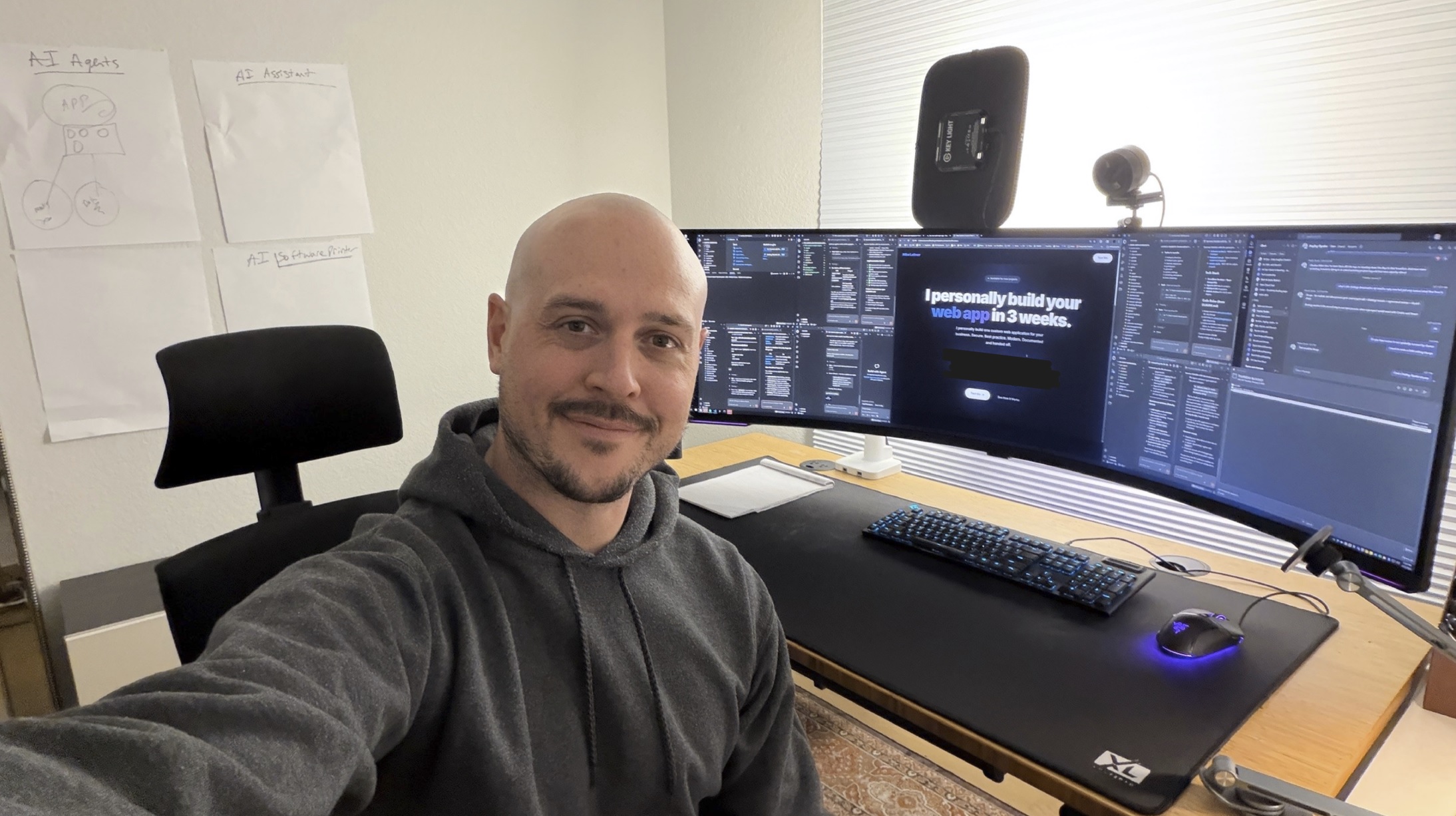 Mike Latimer at his development workstation